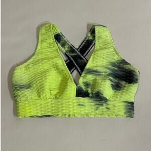Lime Green Tie Dye Sports Bra